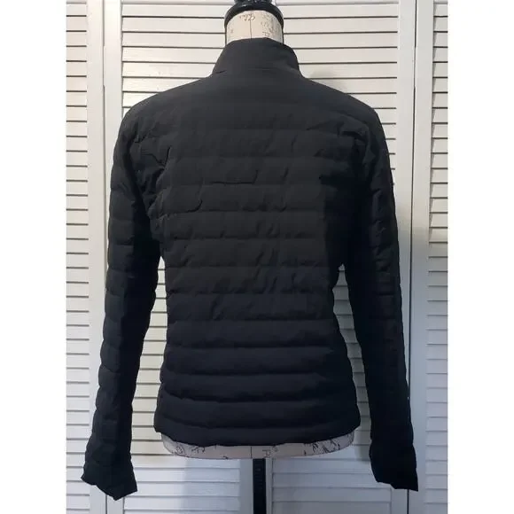 Ecru 100% Duck Down Padded Jacket Women's Medium Black Full Zip Lightweight - Picture 4 of 8